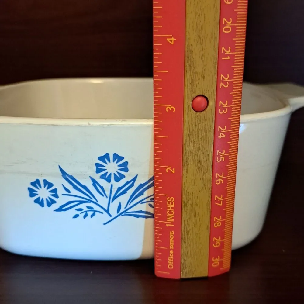 Vintage Rare Corning Ware Blue Cornflower A-1 1/2 Hologram Stamp 70s Bakeware